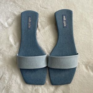 Cult Gaia
Maya Denim Slides